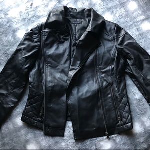 Express vegan leather moto jacket